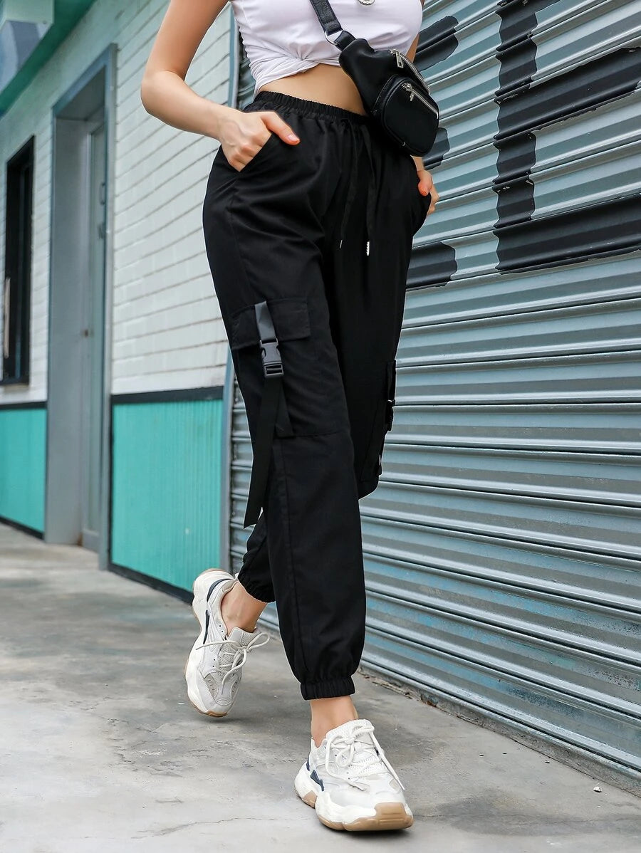 Flap Pocket Buckle Cargo Pants – Comfy Cargo Pants