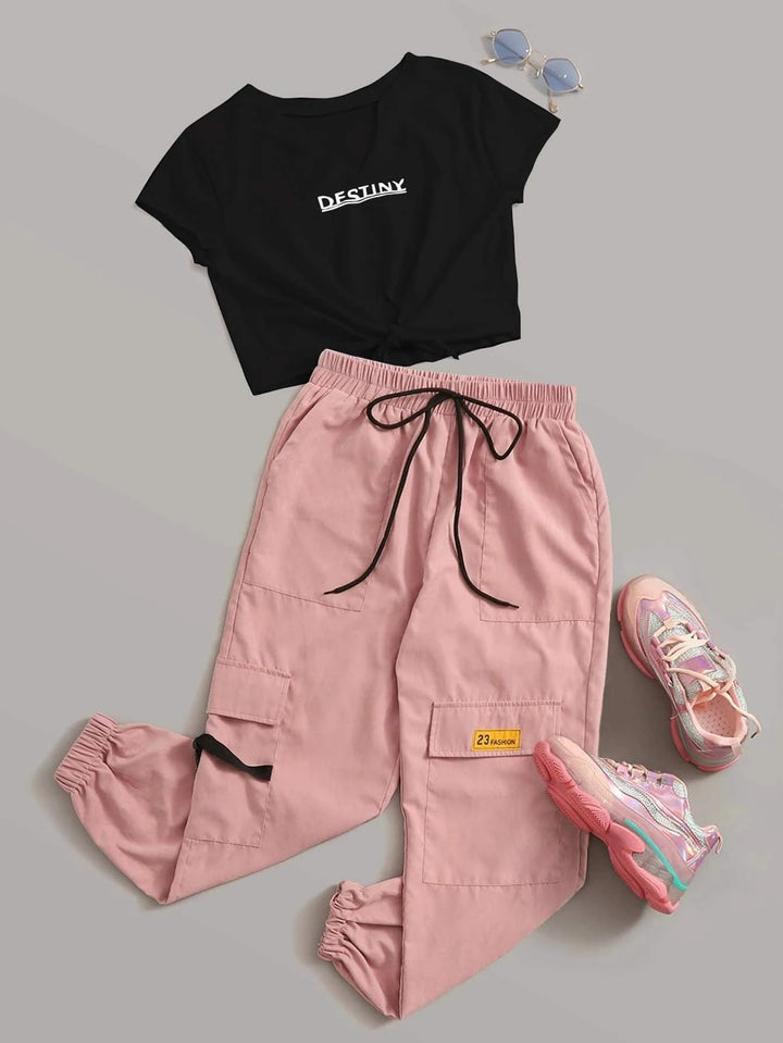 Graphic T-Shirt With Cargo Pants