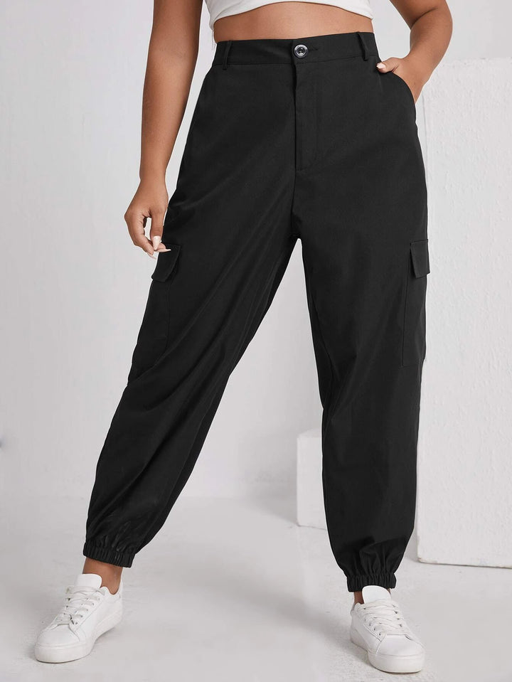 Button Fly Flap Pocket Cargo Pants
