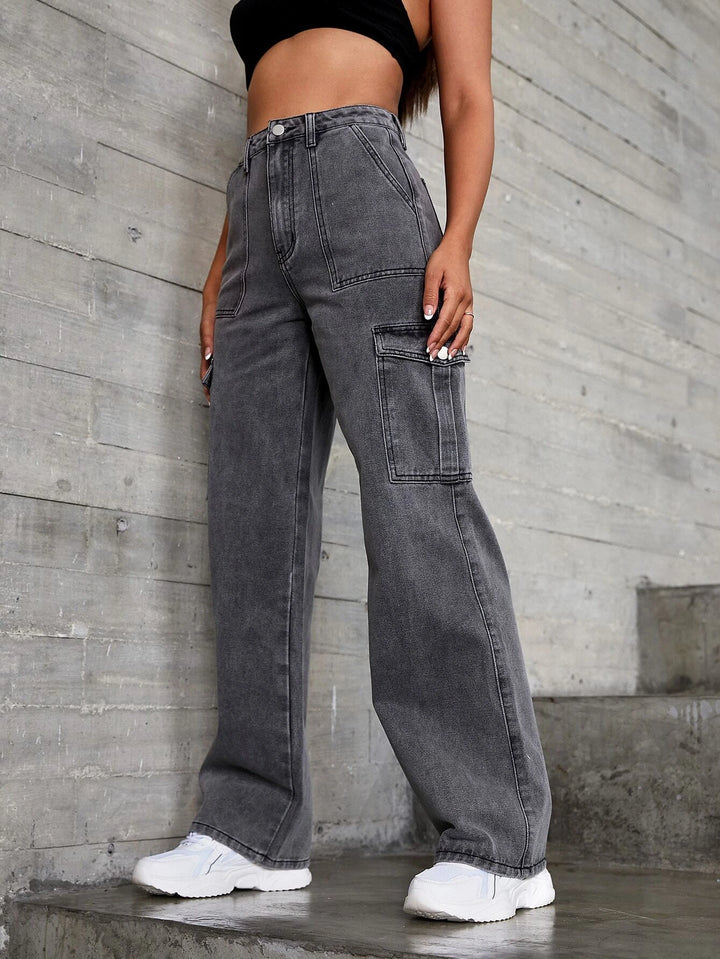 Long Length Loose Fit Denim Pants