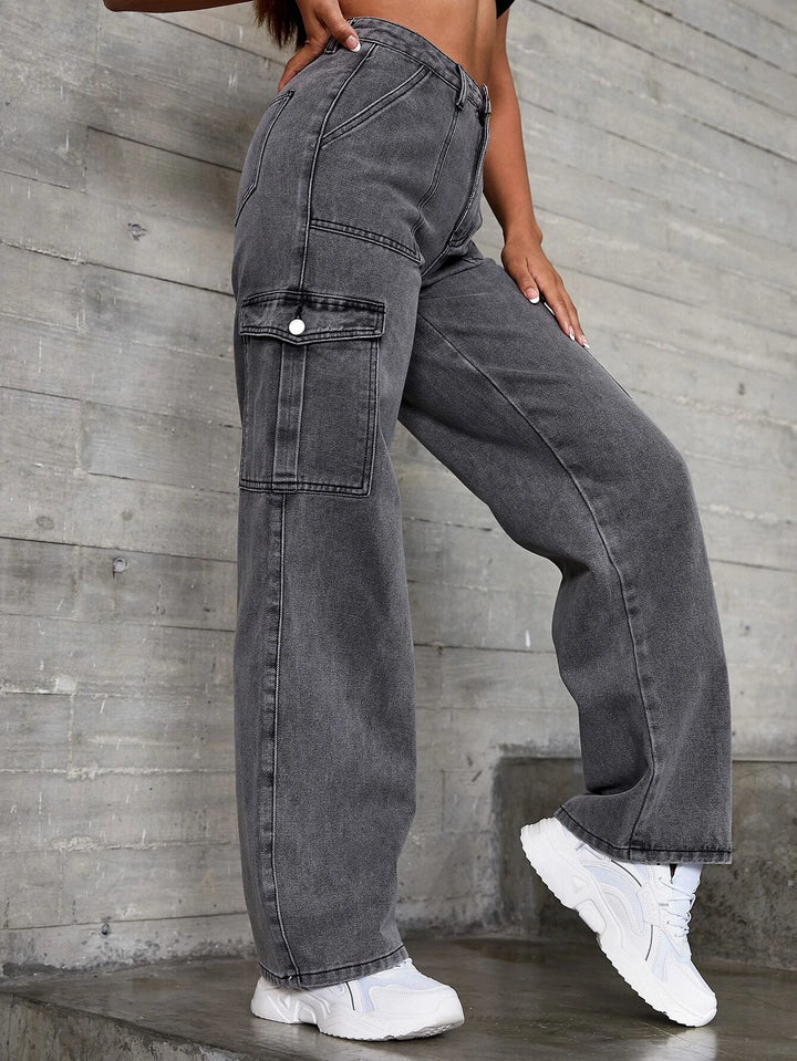 Long Length Loose Fit Denim Pants