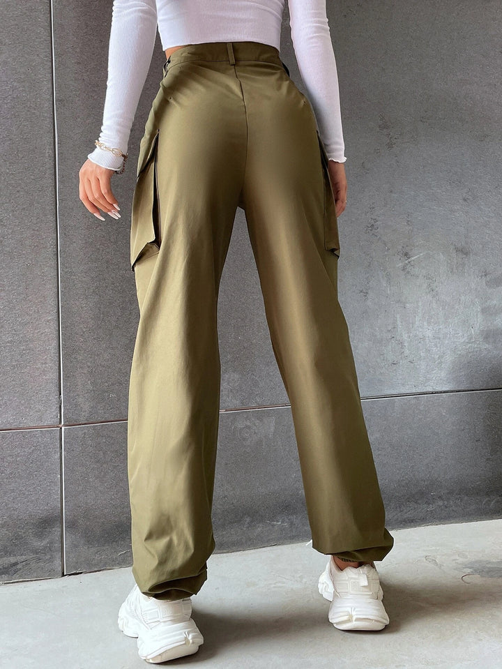 Plain Flap Pocket Pants