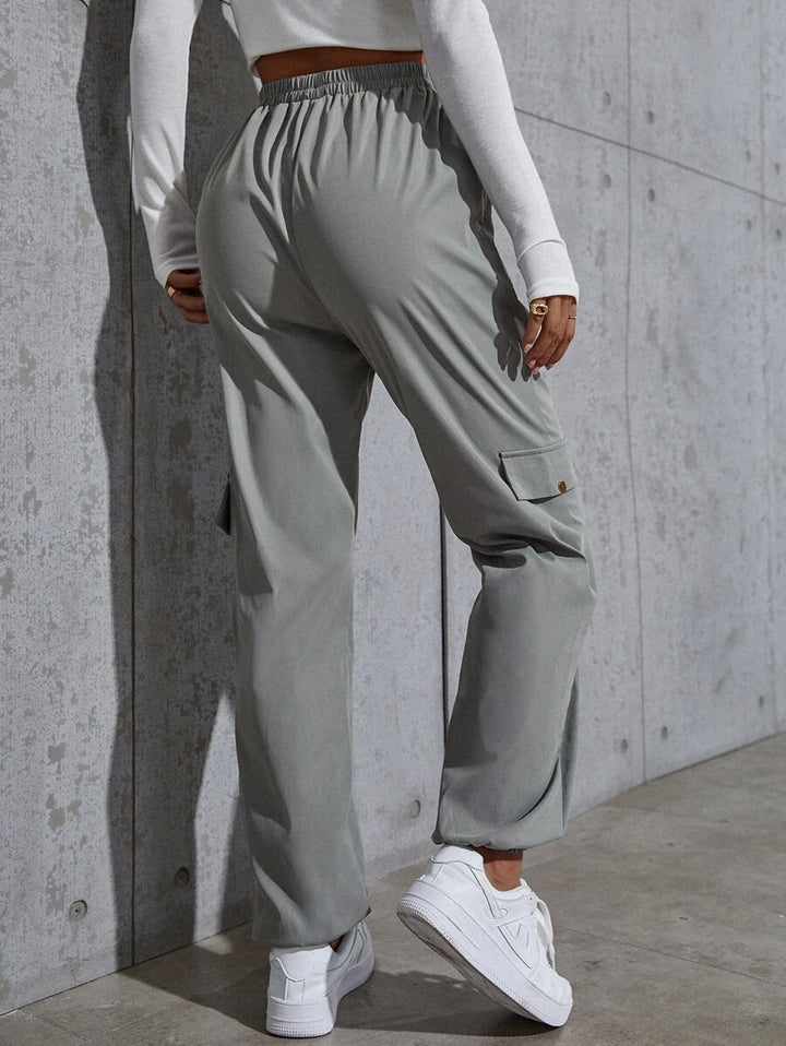 Knot Waist Flap Pocket Cargo Pants