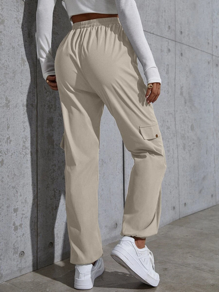 Knot Waist Flap Pocket Cargo Pants