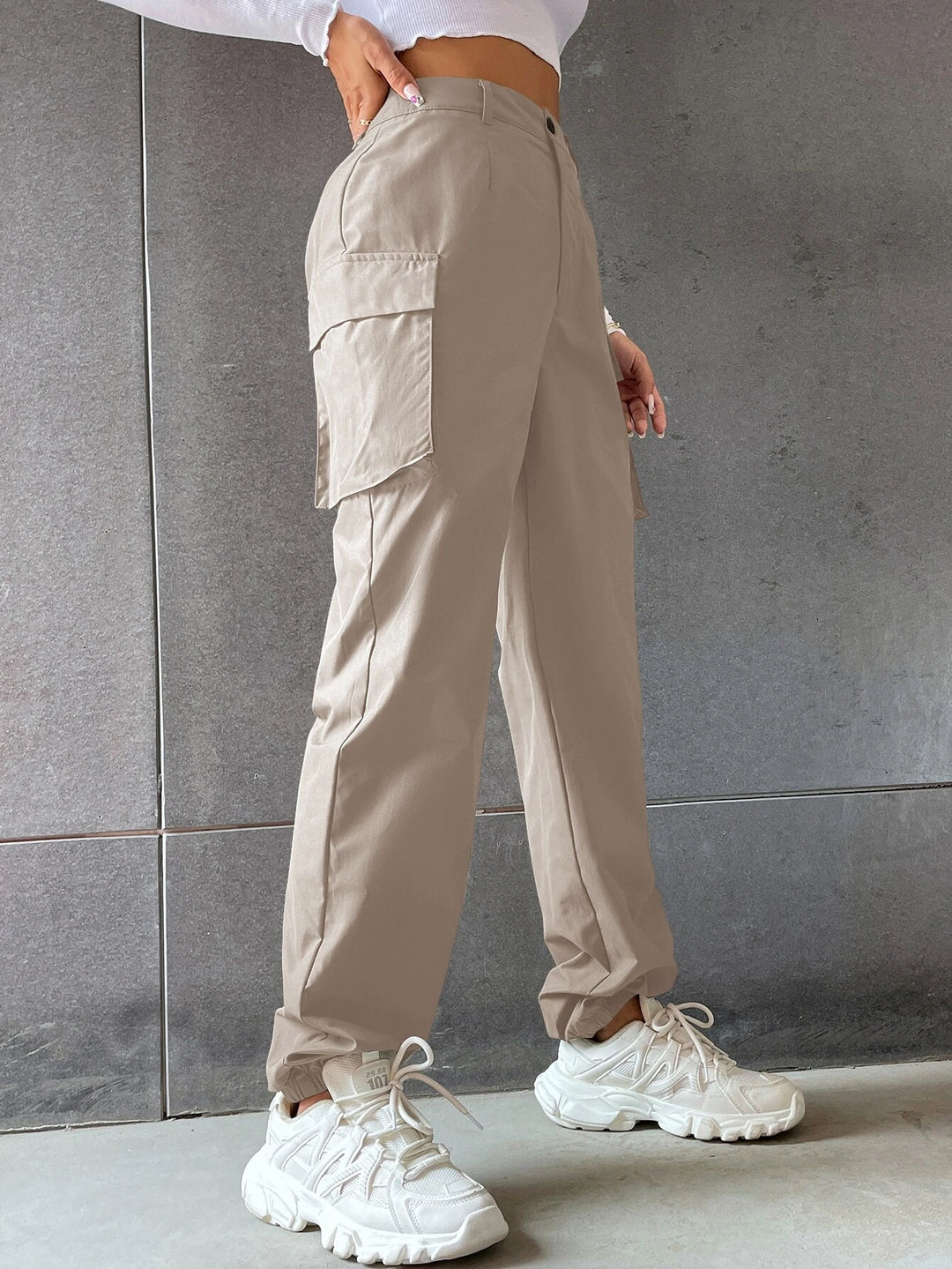 Plain Flap Pocket Pants