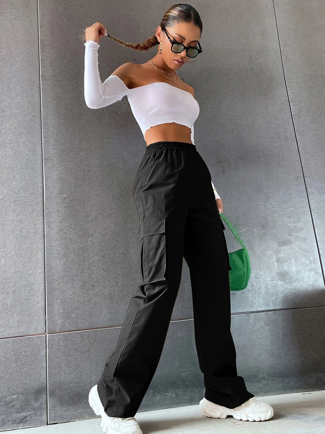 High Waist Pocket Cargo Pants