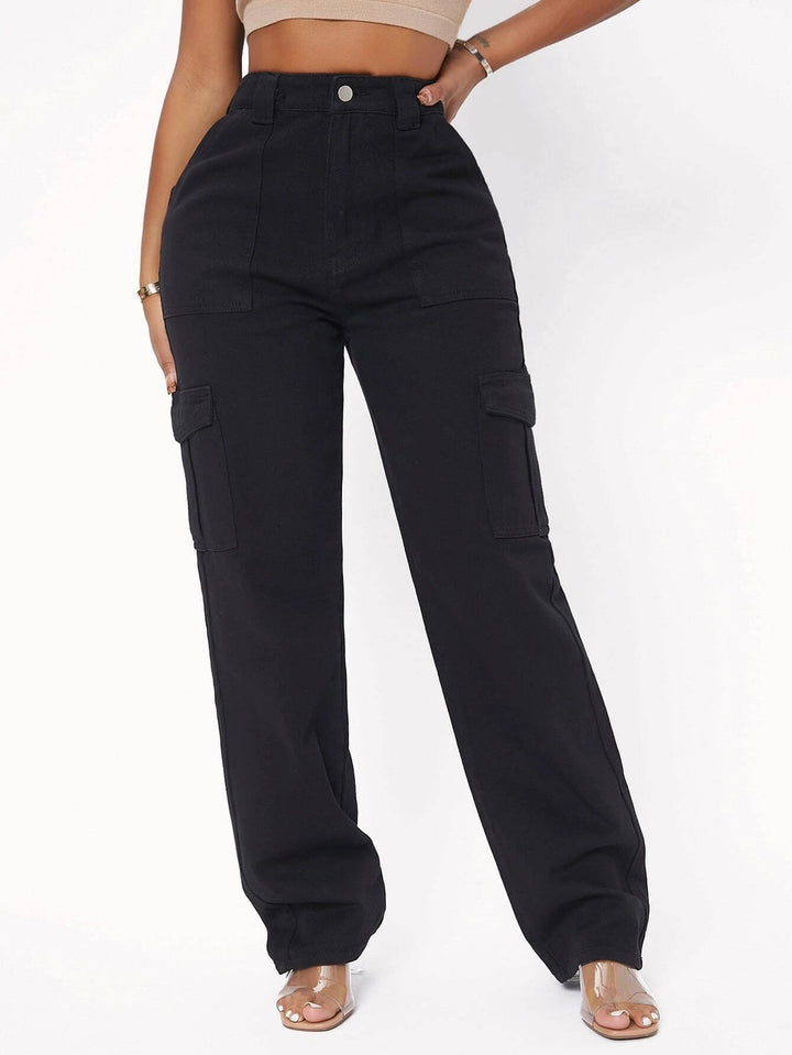 Flap Pocket Side Cargo Jeans