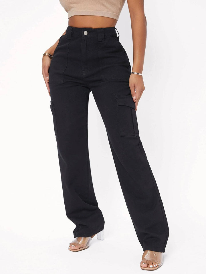 Flap Pocket Side Cargo Jeans