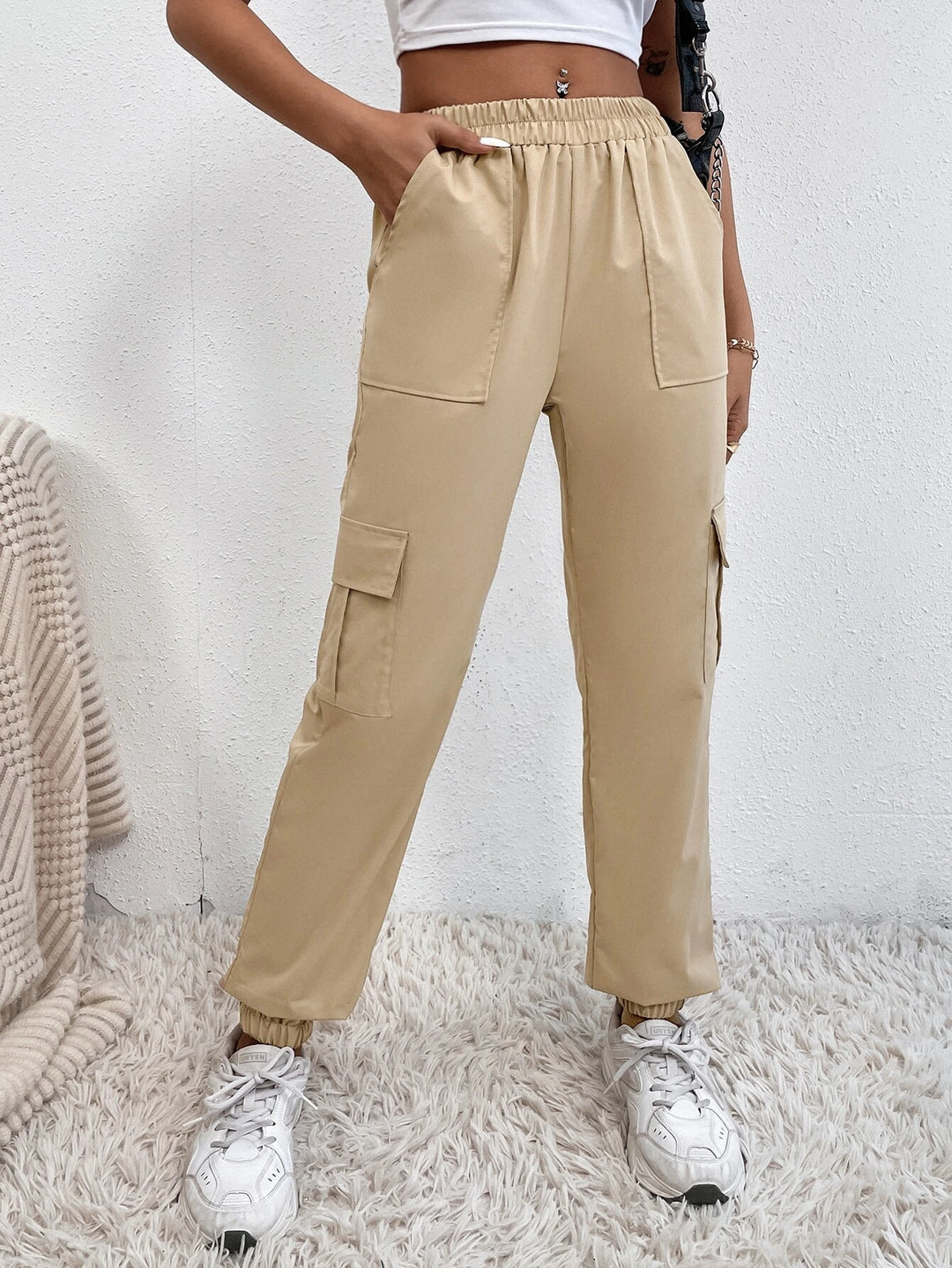 Long Flap Pocket Side Cargo Pants