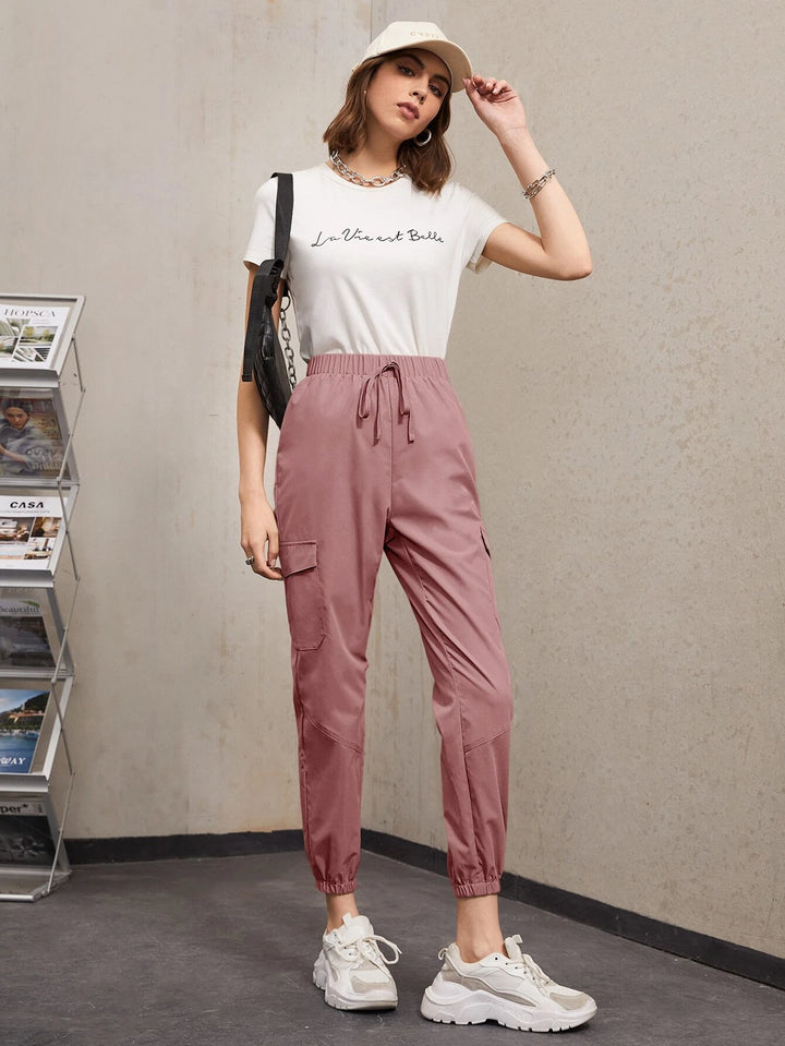 Flap Pocket Cropped Pants