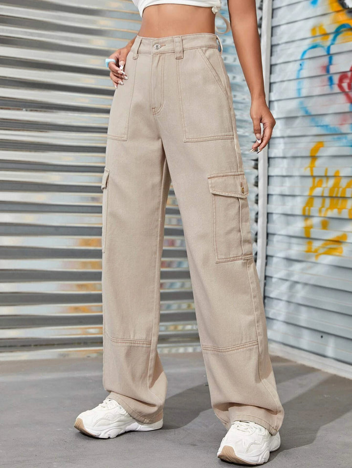 High Waist Cargo Jeans