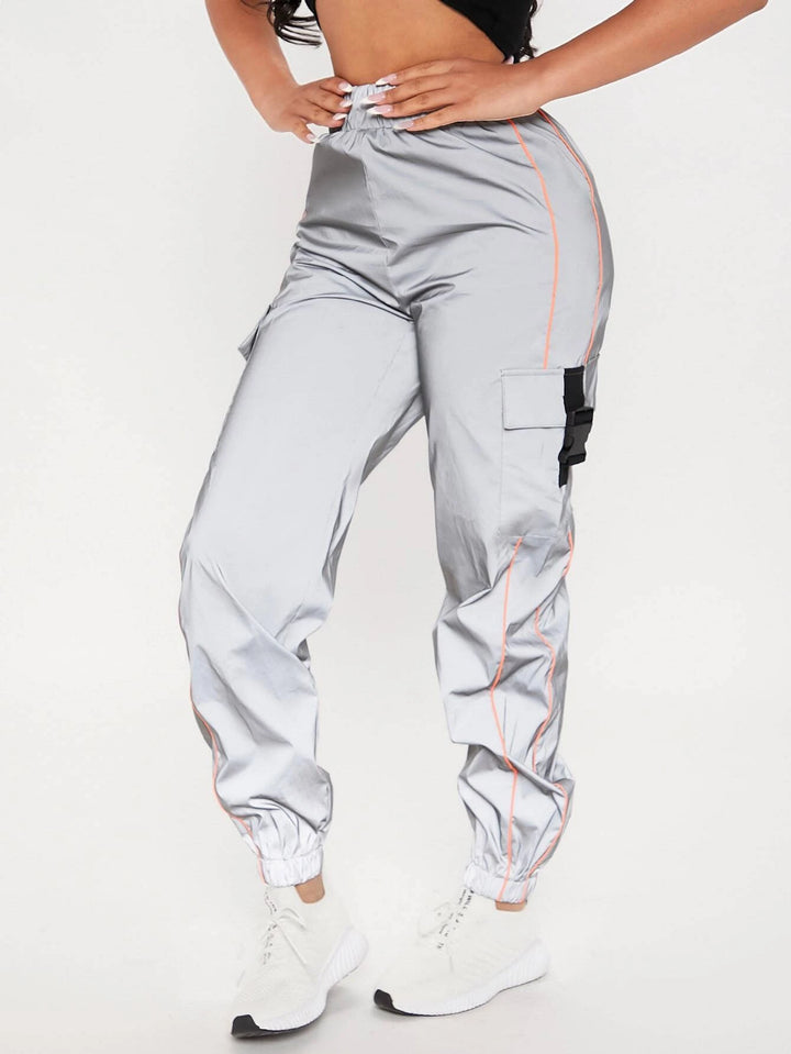 Flap Pocket Buckle Cargo Pants