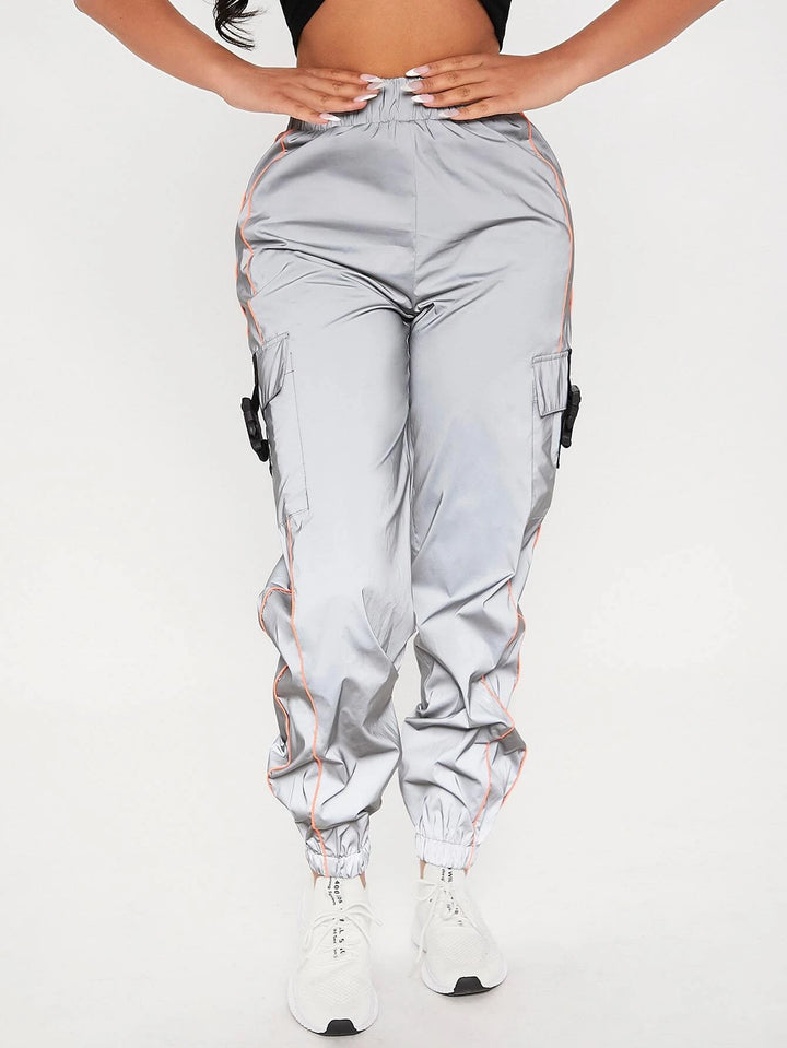 Flap Pocket Buckle Cargo Pants