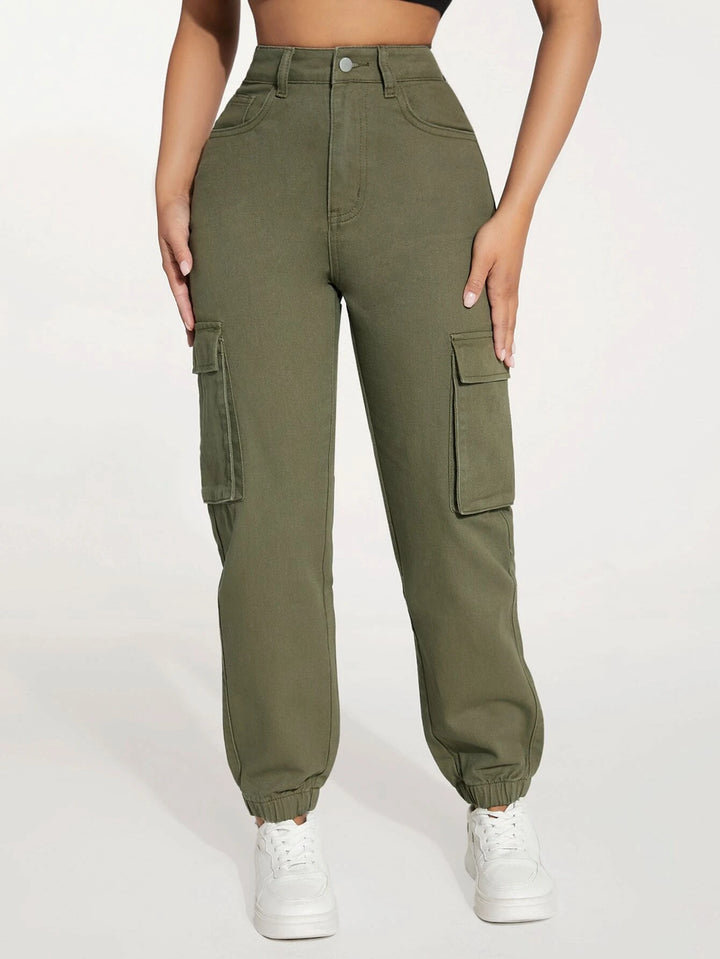 Flap Pocket Side Cargo Jeans