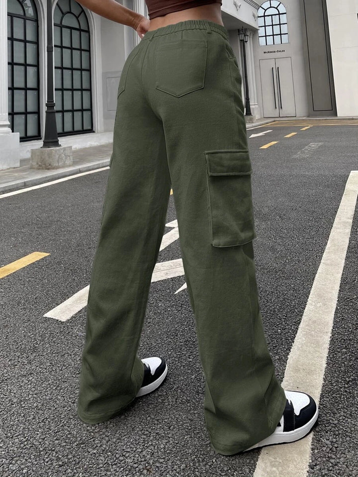 Flap Pocket Side Easy Wear Cargo Pants