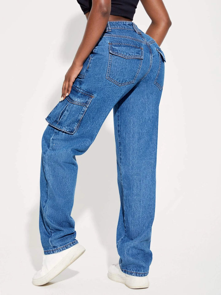 Multi Pocket Side Cargo Jeans