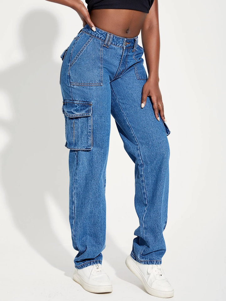 Multi Pocket Side Cargo Jeans