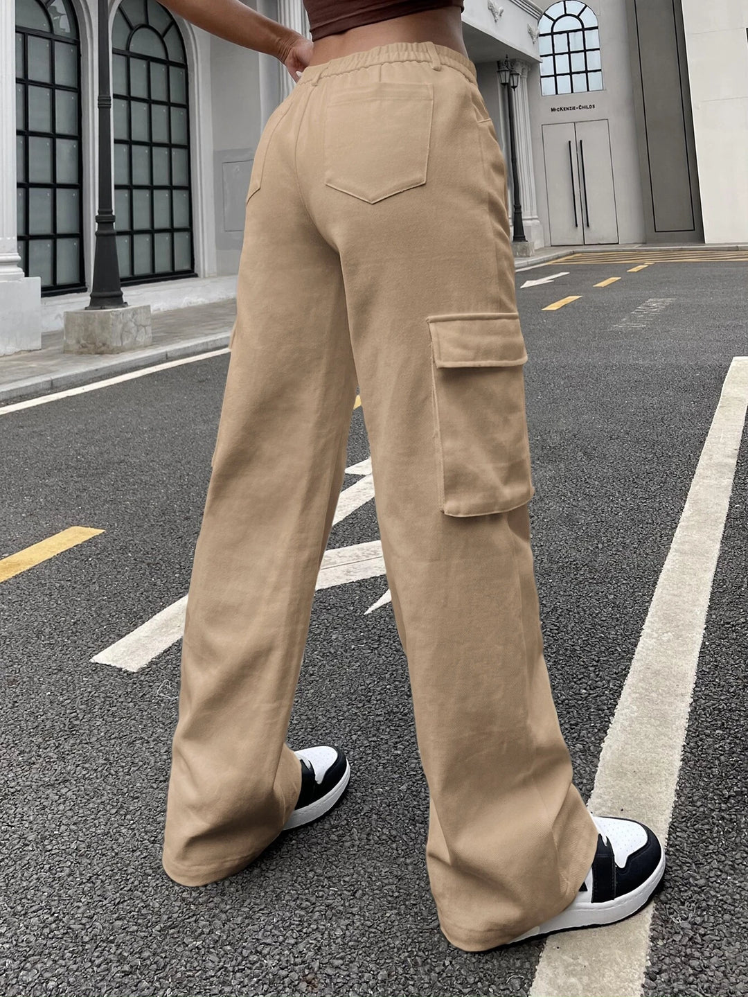 Flap Pocket Side Zipper Cargo Pants