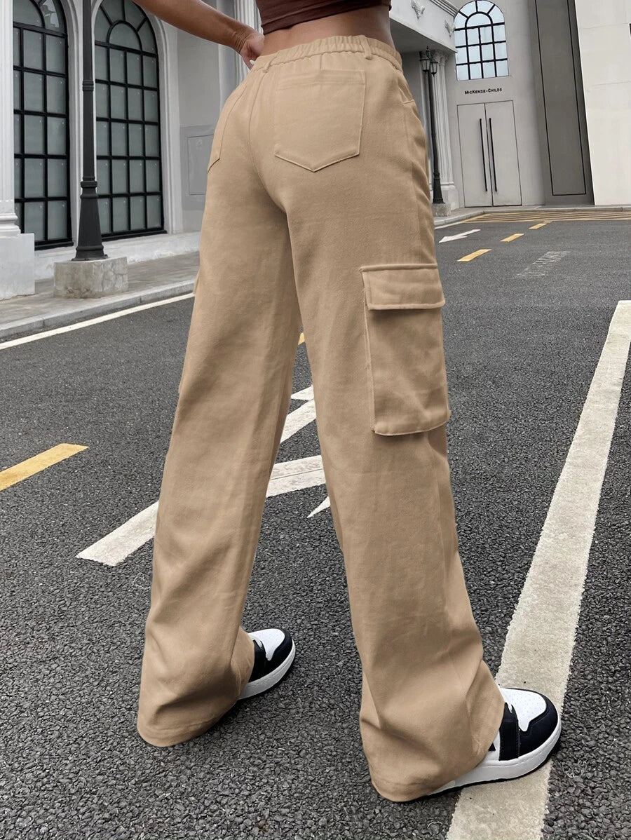 Flap Pocket Side Easy Wear Cargo Pants