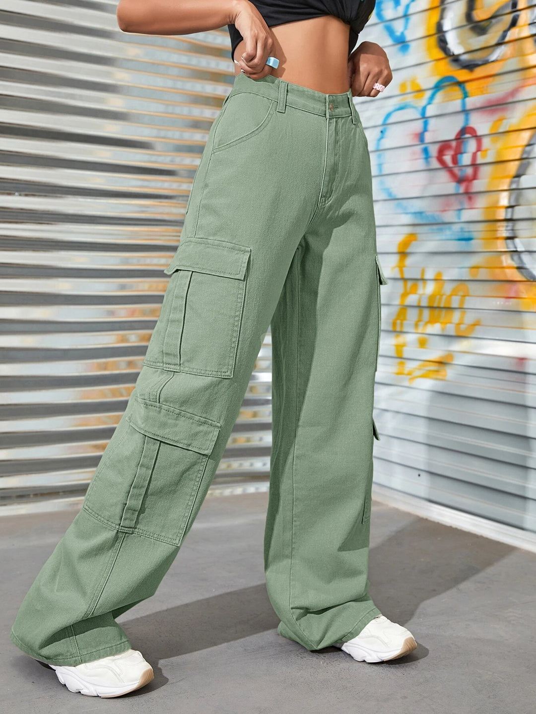 Zipper Flap Pocket Cargo Jean