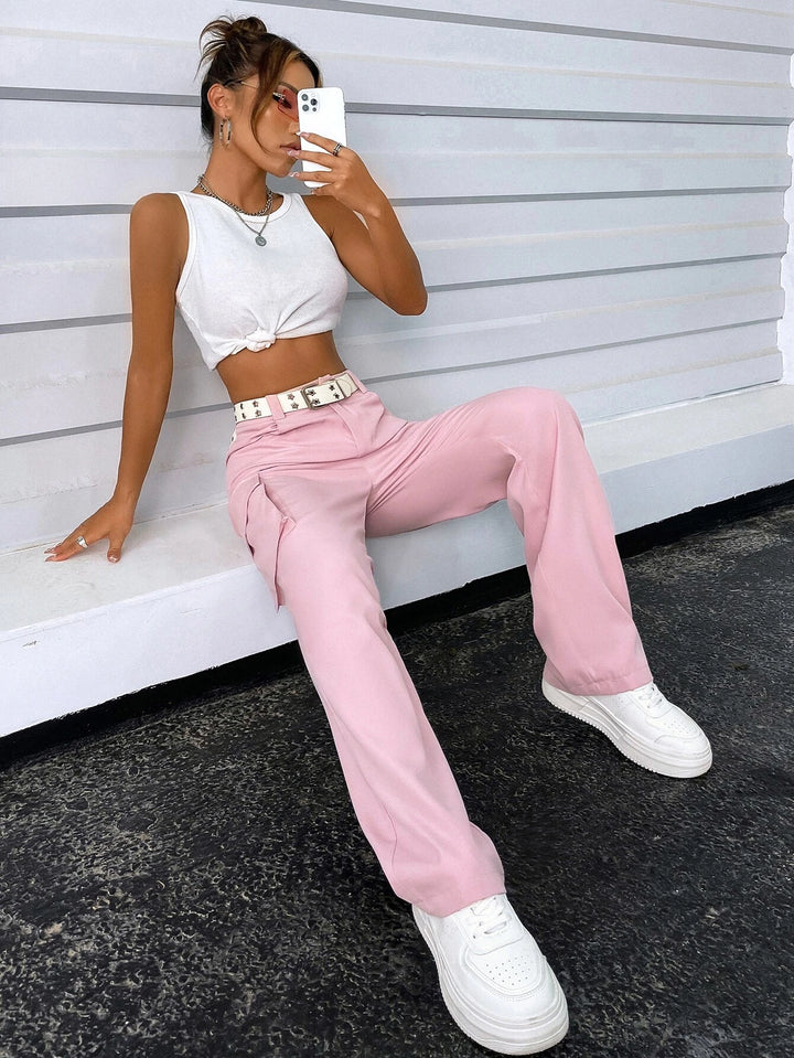 Regular Fit High Waist Cargo Pants