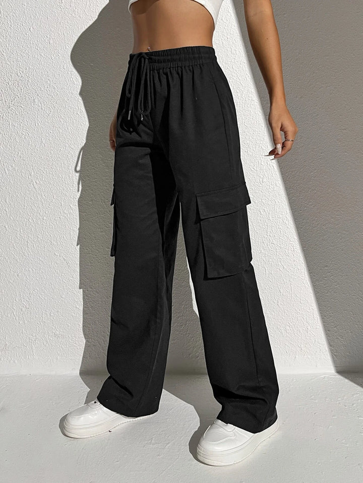 Plain Waist Cargo Pants