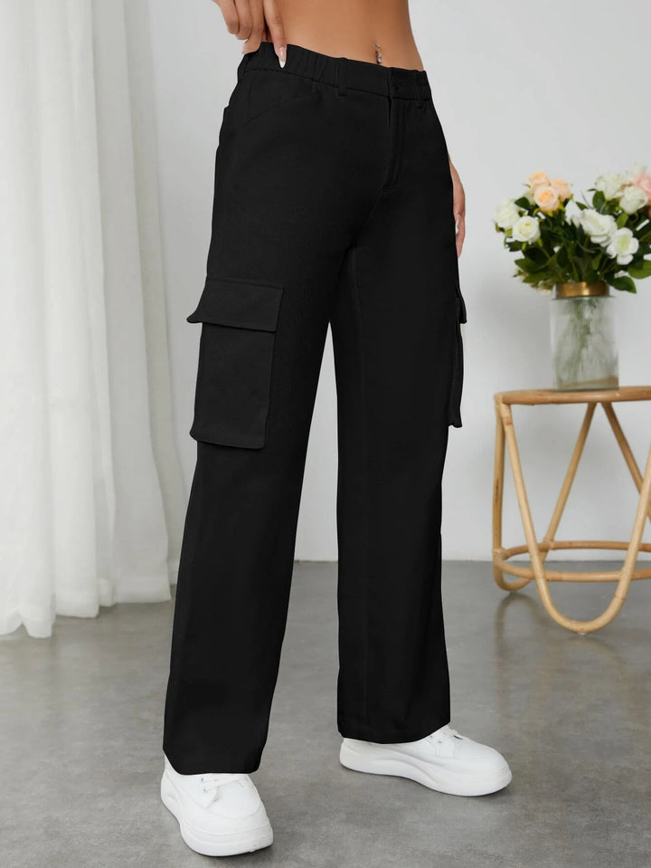 Flap Pocket Zipper Fly Pants