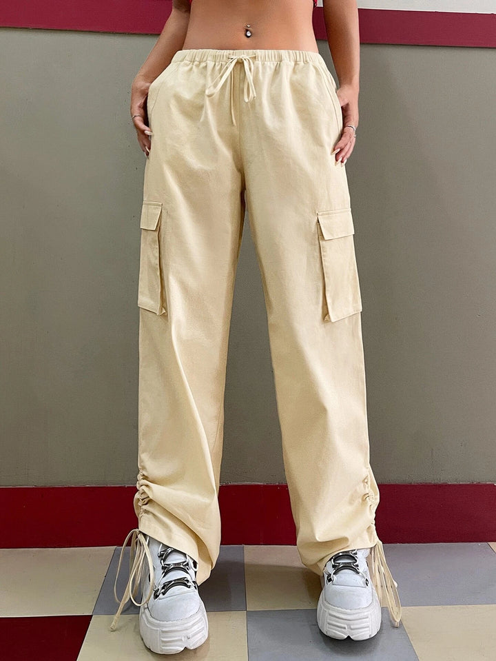 Gorpcore Flap Pocket Drawstring Parachute Pants