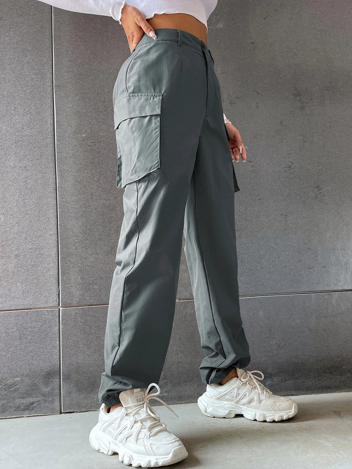 Plain Flap Pocket Pants