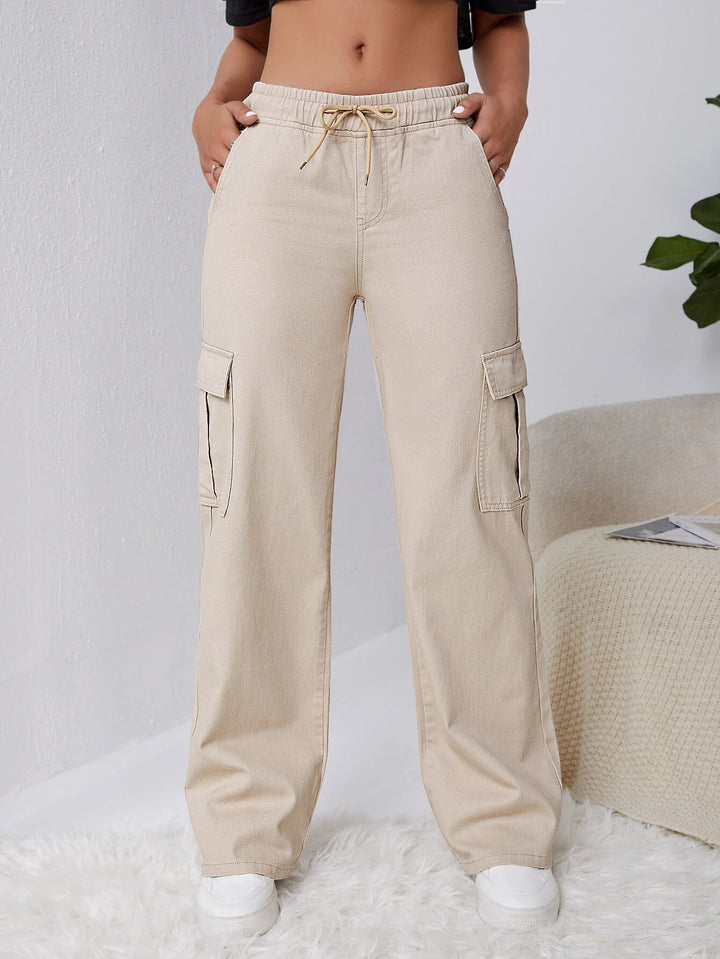 Flap Pocket Side Cargo Jeans