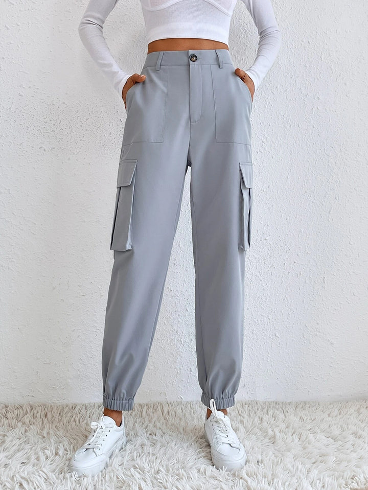 Regular Fit High Waist Cargo Pants