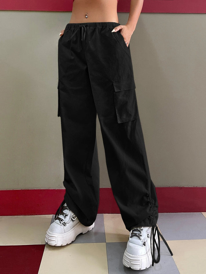 Gorpcore Flap Pocket Drawstring Parachute Pants