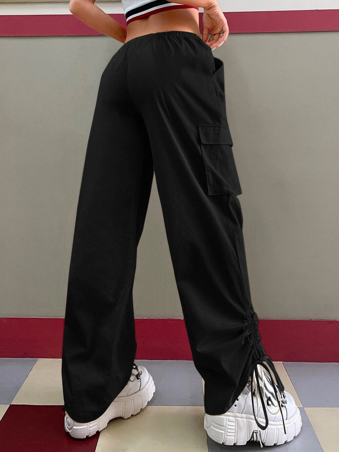 Gorpcore Flap Pocket Drawstring Parachute Pants