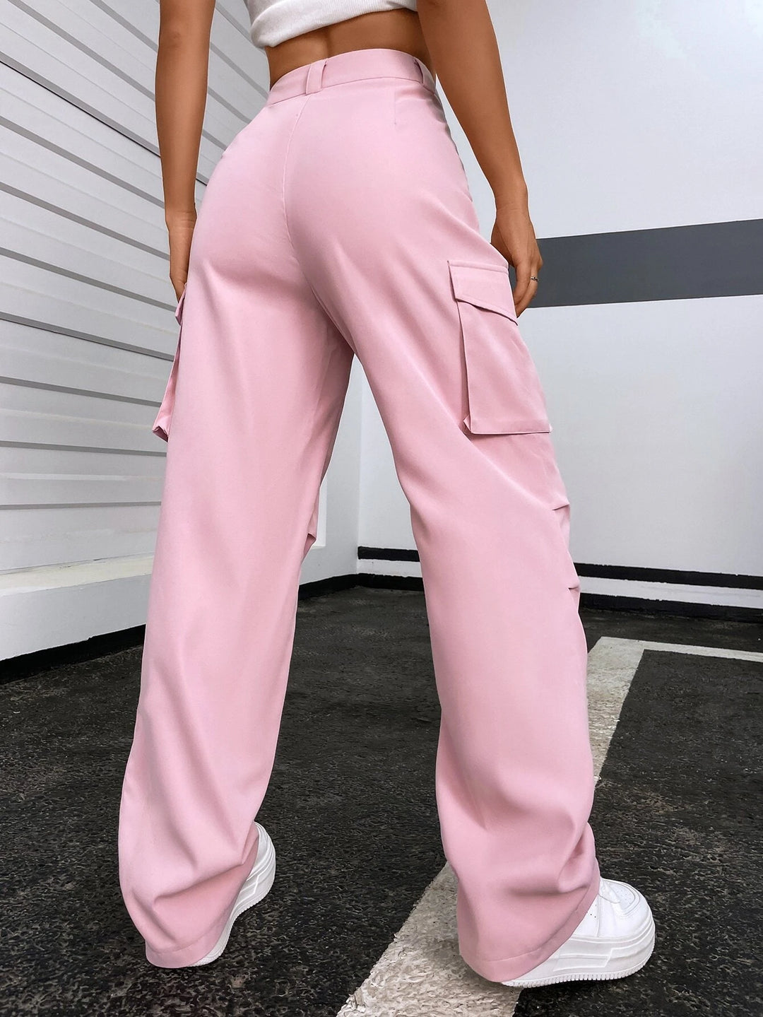 Regular Fit High Waist Cargo Pants