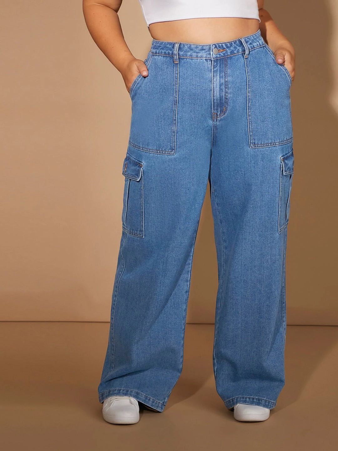 Cargo Jeans With Additional Flap Pocket Detail