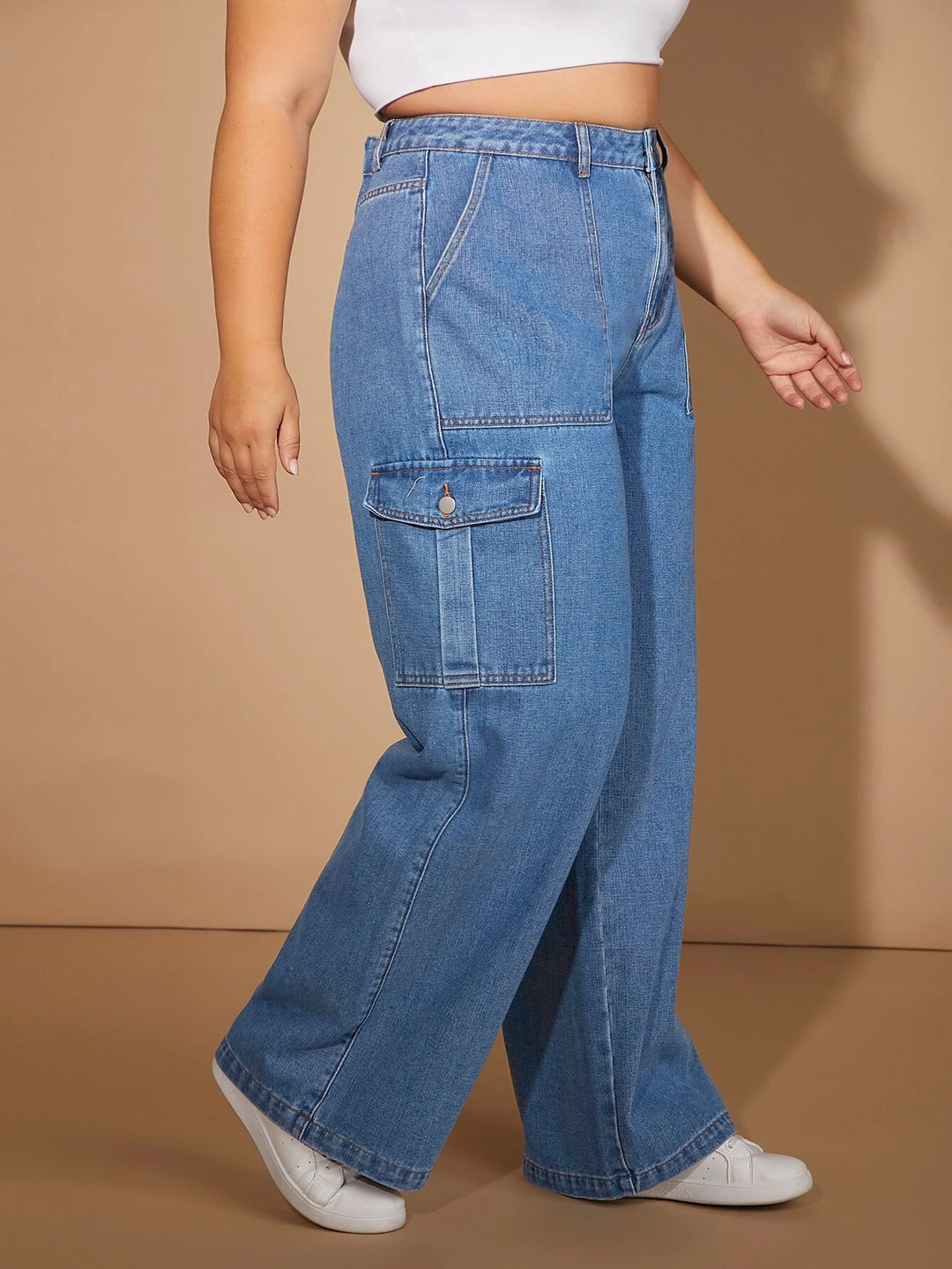 Cargo Jeans With Additional Flap Pocket Detail