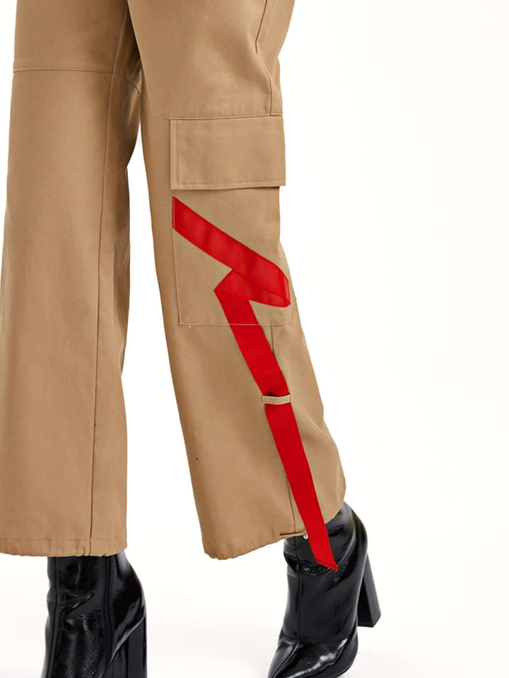 Zipper Fly Flap Pocket Cargo Pants