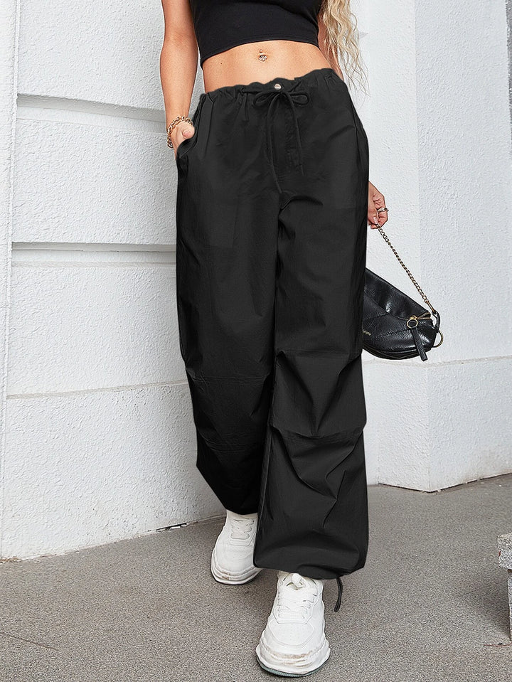 Oversized Drawstring Cargo Parachute Pant