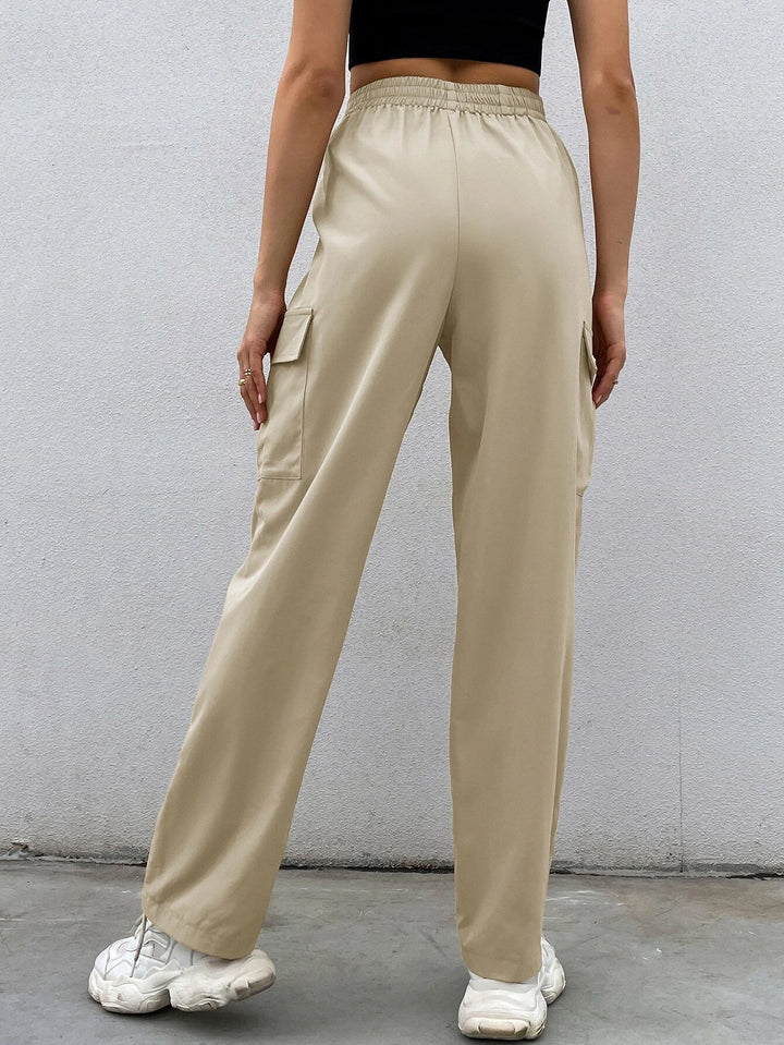 Elastic Waist Non Stretch Cargo Pants