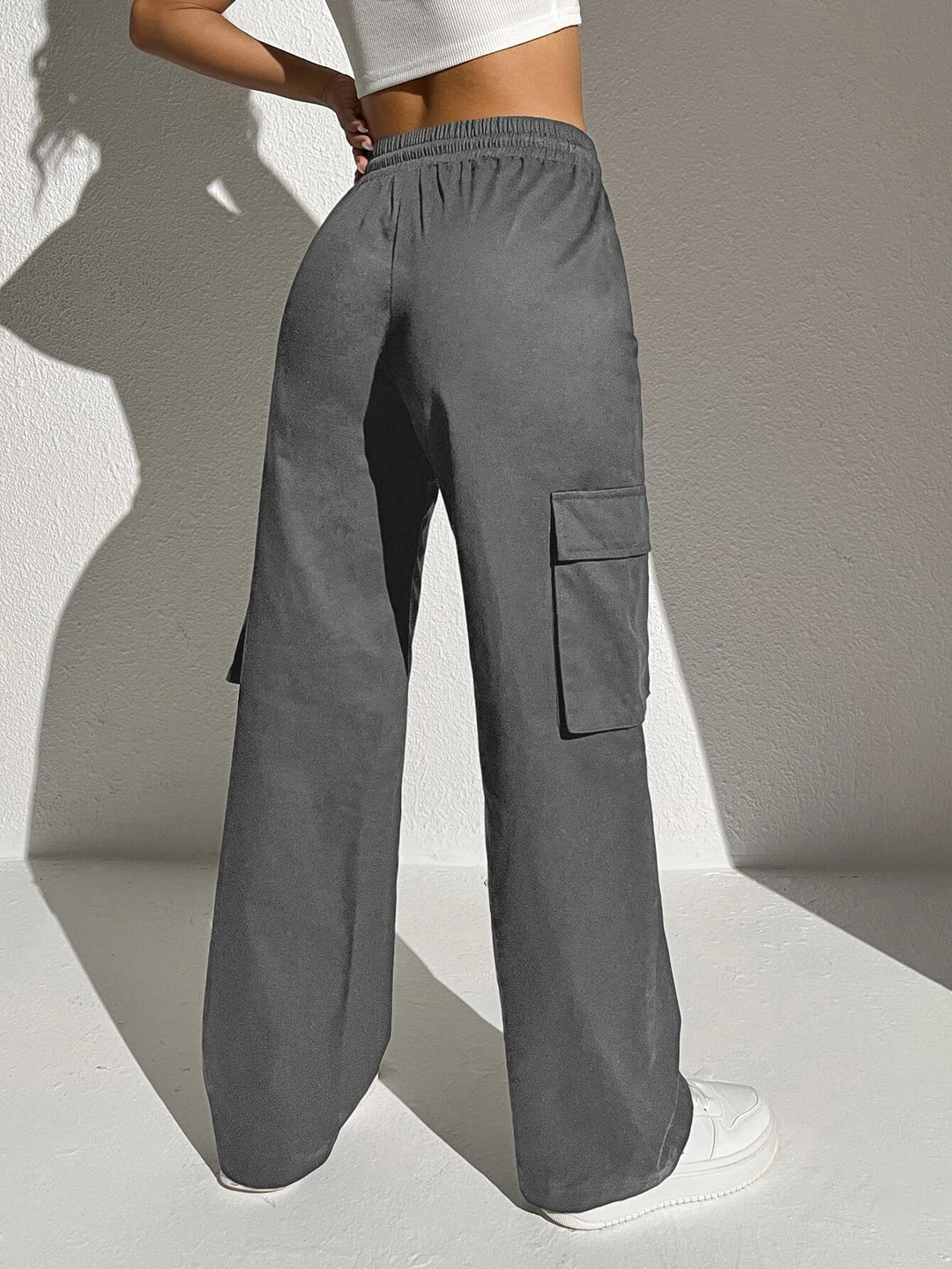 Plain Waist Cargo Pants