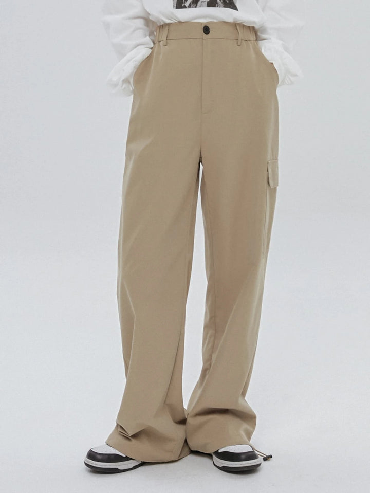 High Waist Non Stretch Cargo Pants