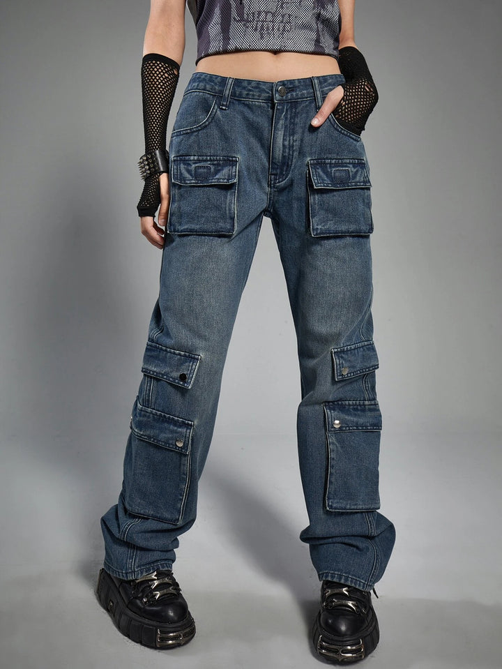 Punk Flap Pocket Cargo Jeans