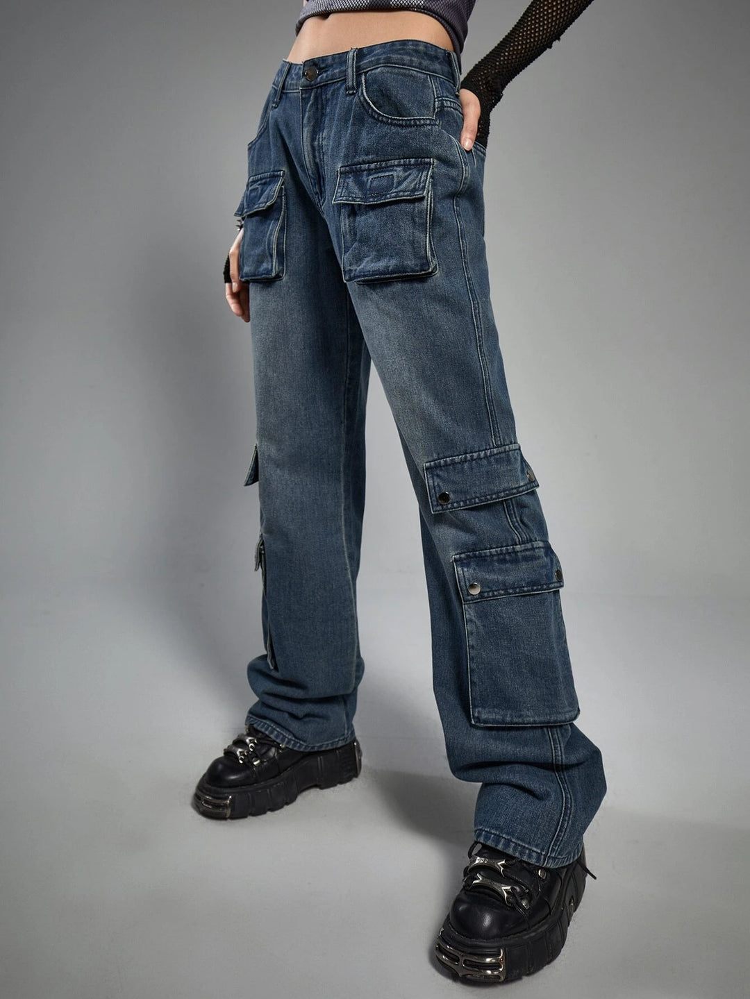 Punk Flap Pocket Cargo Jeans