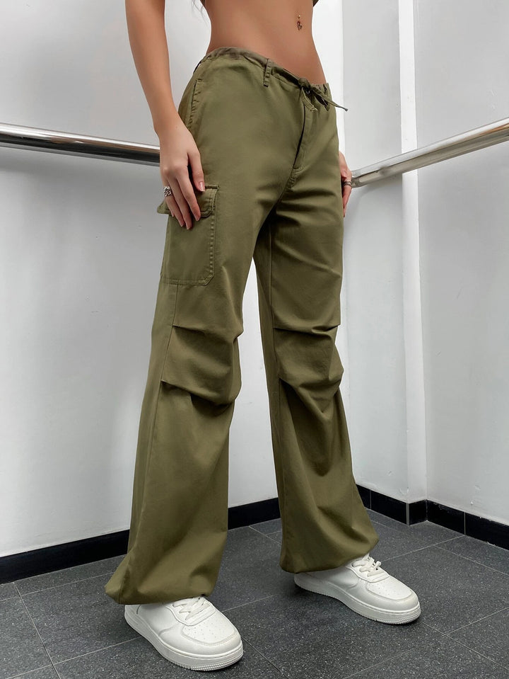 Flap Pocket Parachute Jogger Cargo Pants