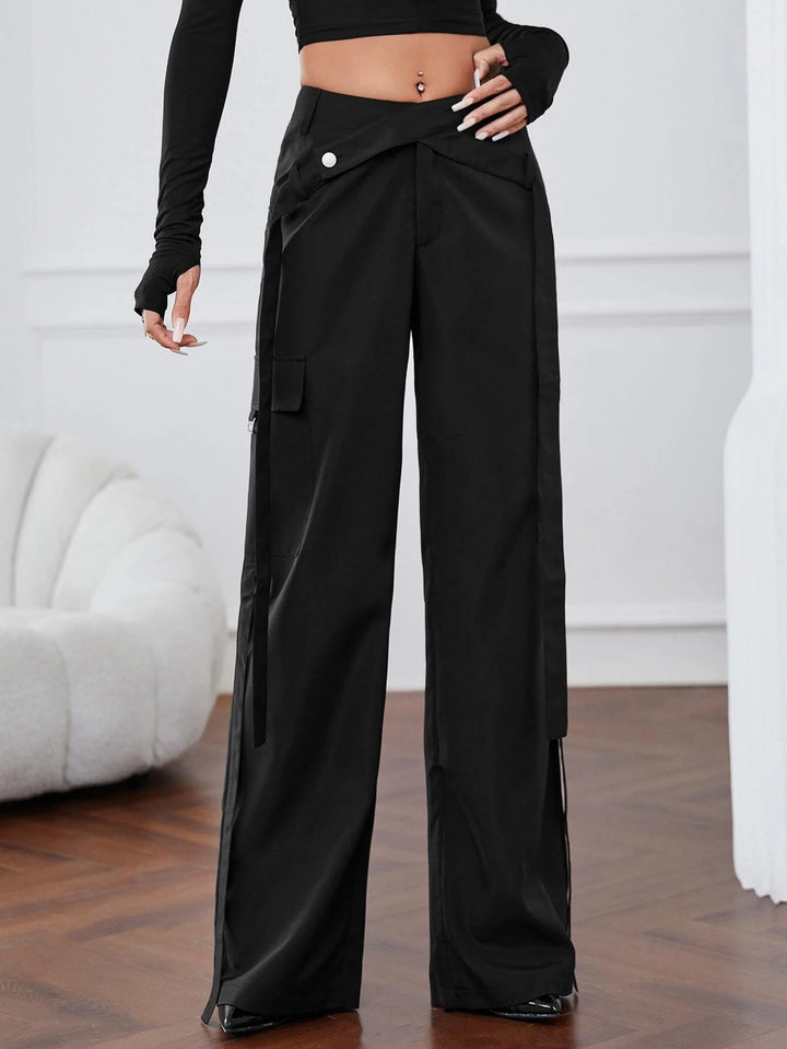 Long Length Zipper Closure Cargo Pants