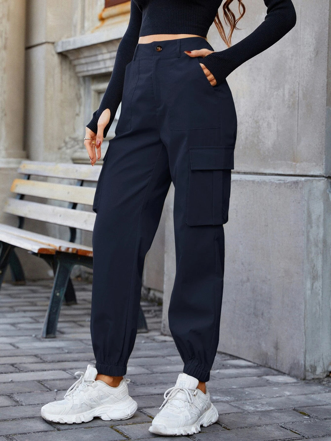 Regular Fit High Waist Cargo Pants