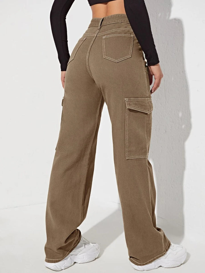 Trendy High Waist Side Pocket Jeans