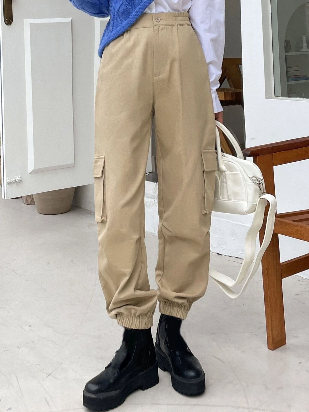 Casual Slant Pocket Cargo Pants