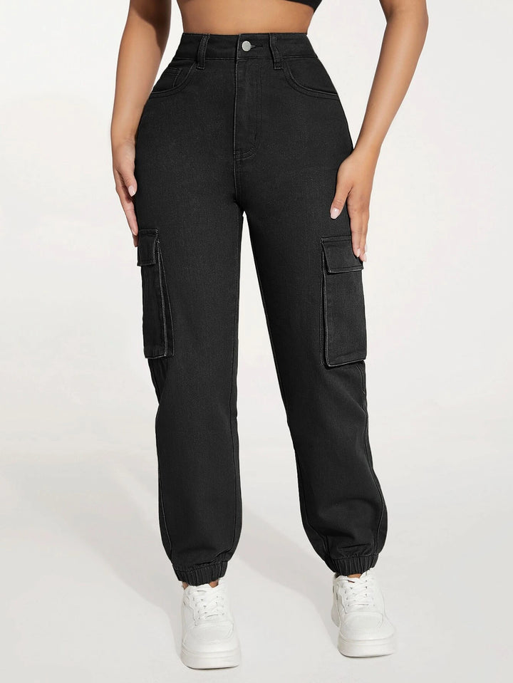 Flap Pocket Side Cargo Jeans