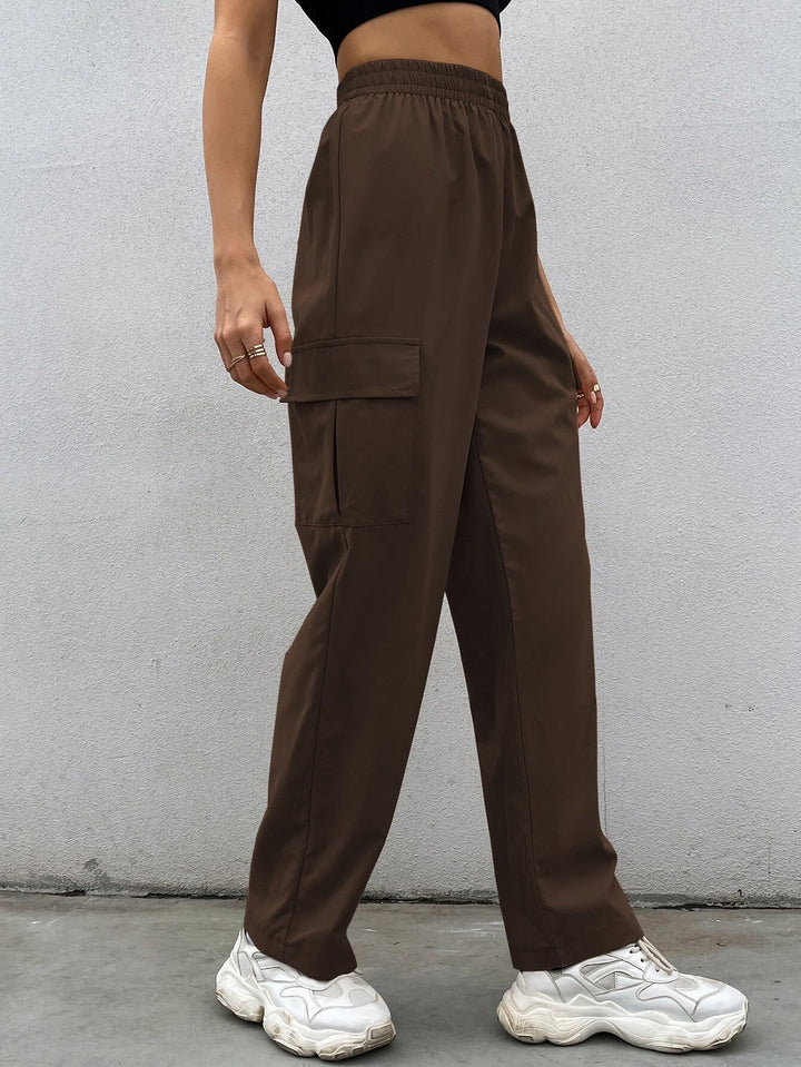 Elastic Waist Non Stretch Cargo Pants